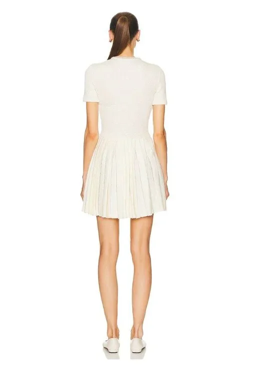 Self Portrait White Cream Knit Mini Dress - Size L - Picture 2 of 9